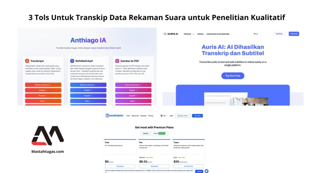 3 Tols Untuk Transkip Data Rekaman Suara untuk Penelitian Kualitatif