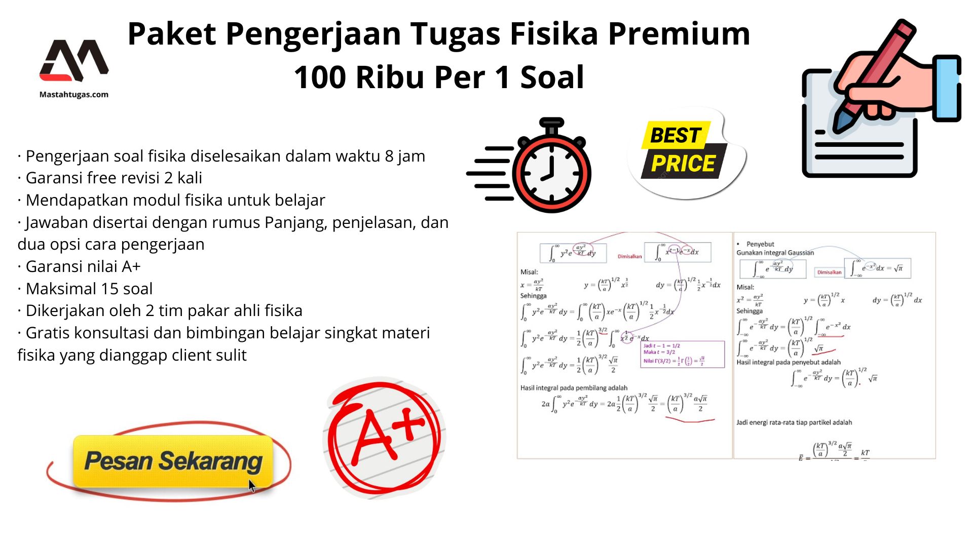 Paket Pengerjaan Tugas Fisika Premoum 100 Ribu Per 1 Soal