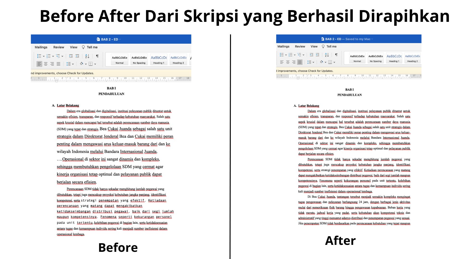Before After Dari Skripsi yang Berhasil Dirapihkan