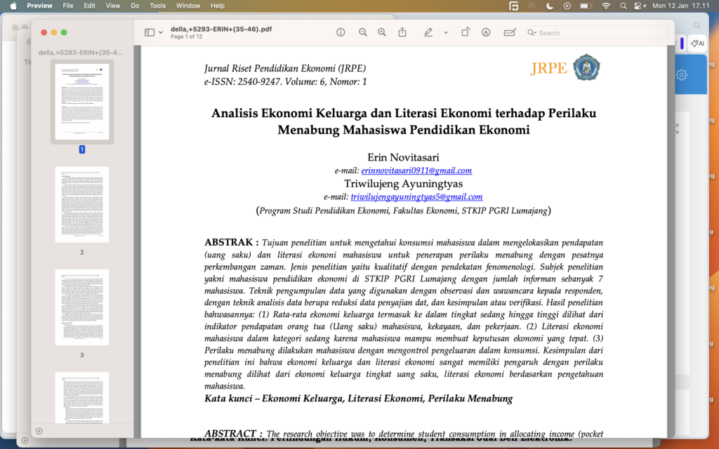 Contoh Paper Tema Ekonomi