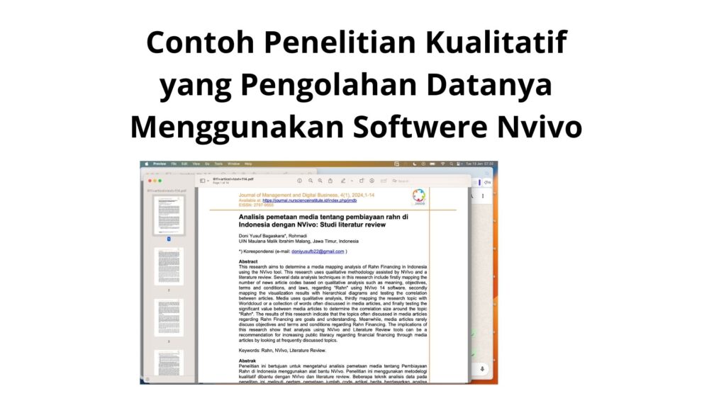 Contoh Penelitian Kualitatif yang Pengolahan Datanya Menggunakan Softwere Nvivo