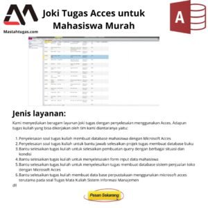 Joki Tugas Acces untuk Mahasiswa Murah