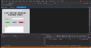Portofolio penyelesaian tugas kuliah membuat antrian paket di Visual studio code